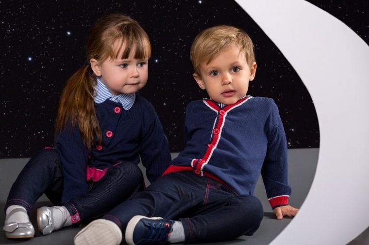 Sweter dziewczęcy, rozpinany, granatowy, Eevi