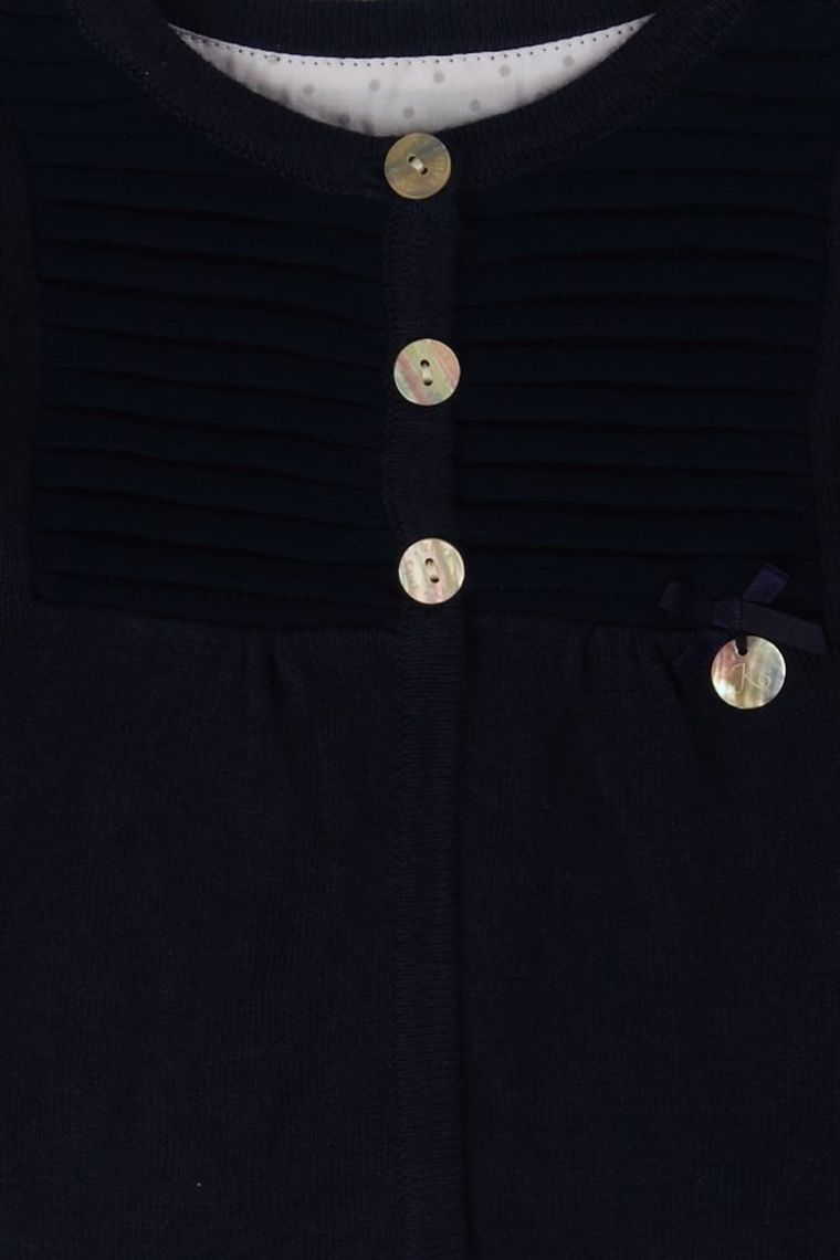 Sweter dziewczęcy, rozpinany, granatowy, Kanz