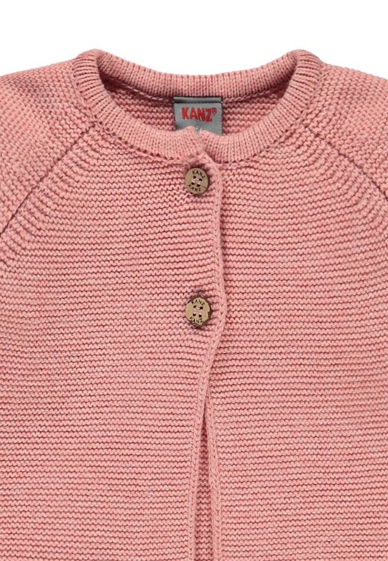 Sweter dziewczęcy, rozpinany, różowy, Kanz