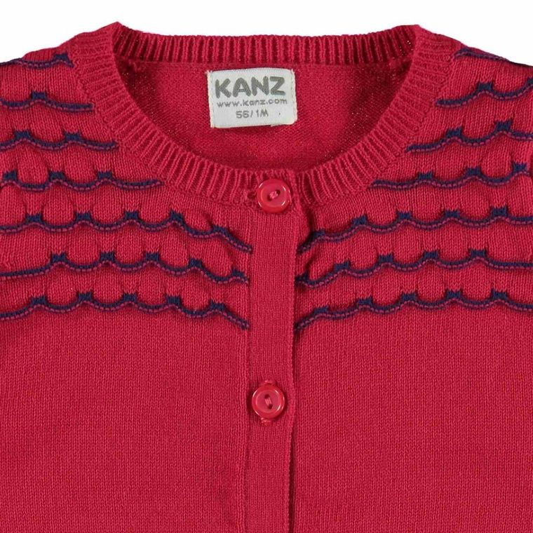 Sweter dziewczęcy, rozpinany, różowy, Kanz