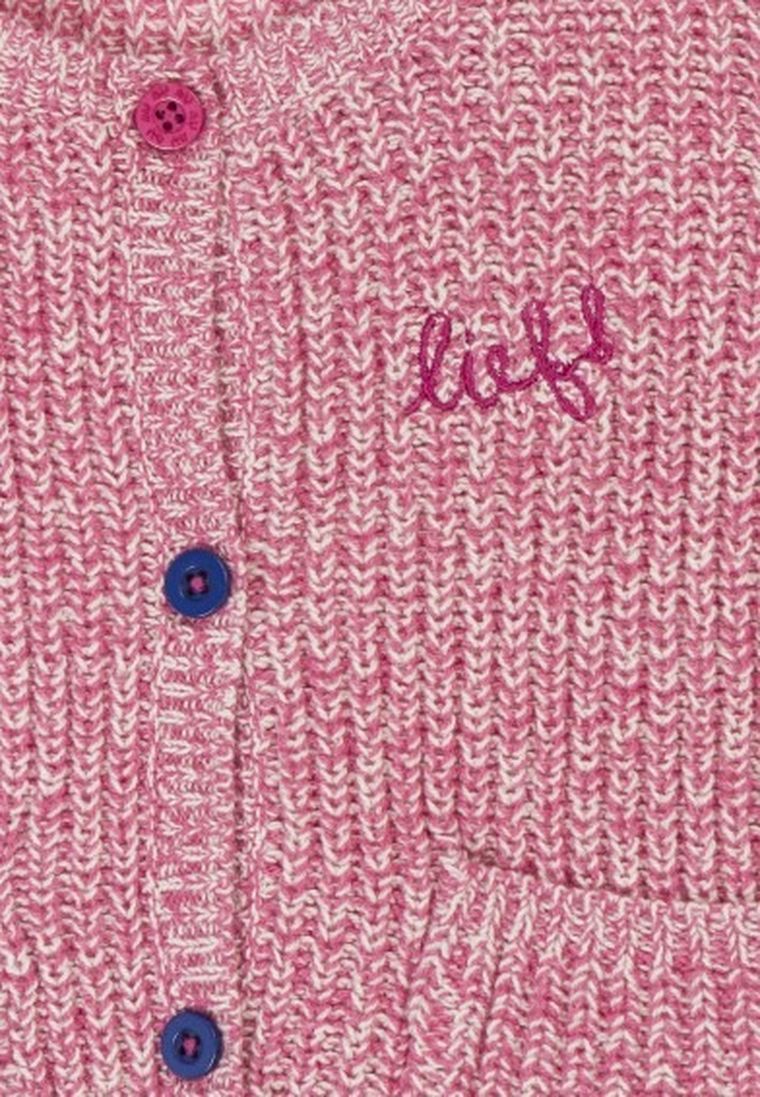 Sweter dziewczęcy rozpinany, różowy melanż, Lief