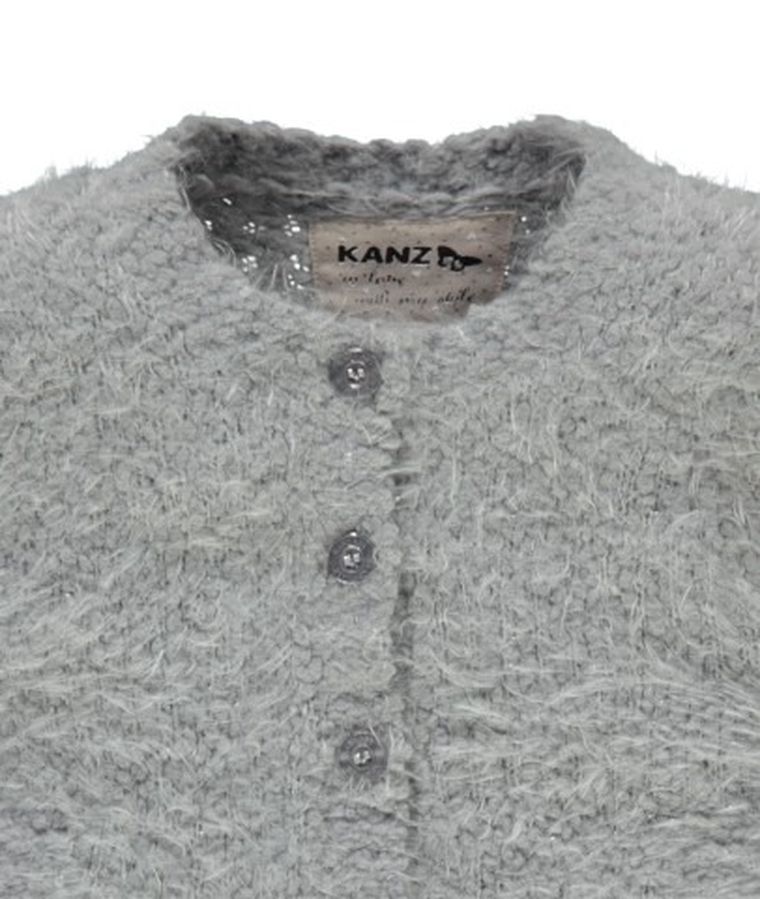 Sweter dziewczęcy, rozpinany, szary, Kanz