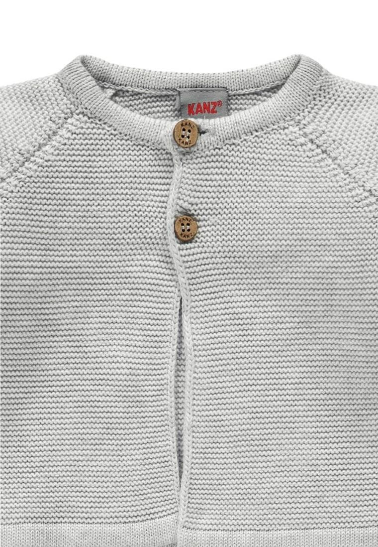 Sweter dziewczęcy, rozpinany, szary, Kanz
