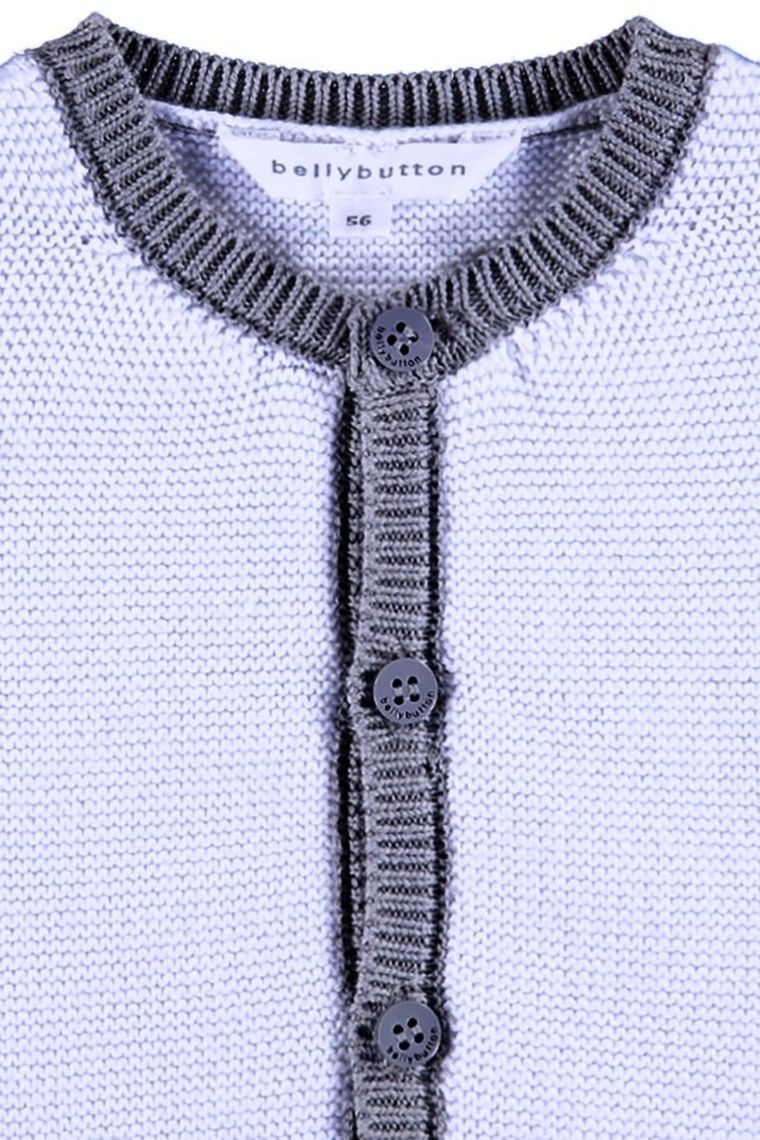 Sweter niemowlęcy, rozpinany, bawełna organiczna, biały, Bellybutton