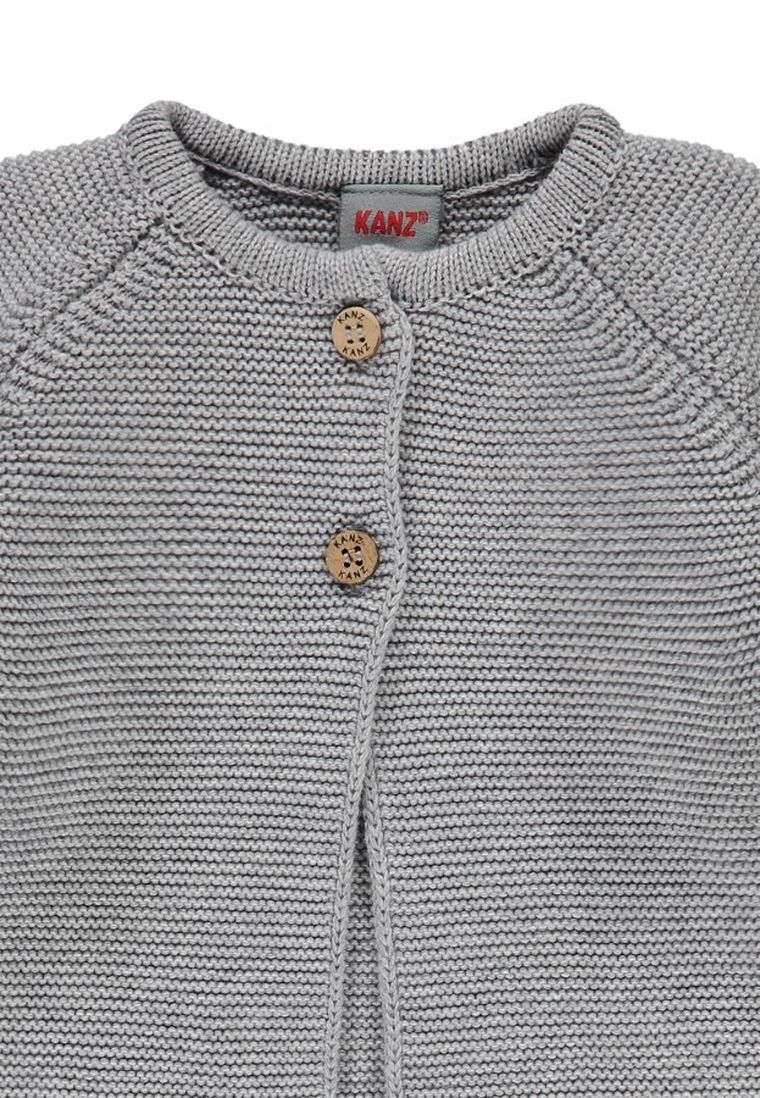 Sweter niemowlęcy, rozpinany, szary, Kanz