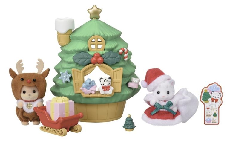 Sylvanian Families, Domek Drzewko Świętczne, zestaw z figurkami i akcesoriami, 5822