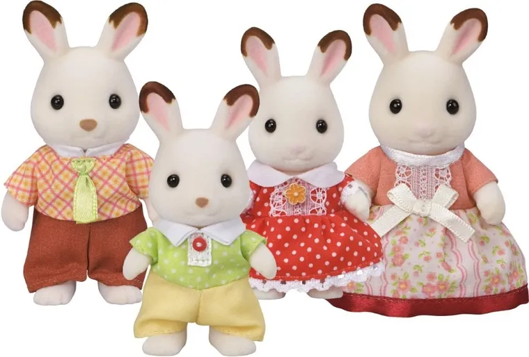 Sylvanian Families, rodzina królików z czekoladowymi uszkami, zestaw figurek, 5655