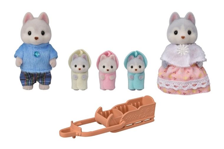 Sylvanian Families, rodzina piesków Husky, zestaw figurek, 5636