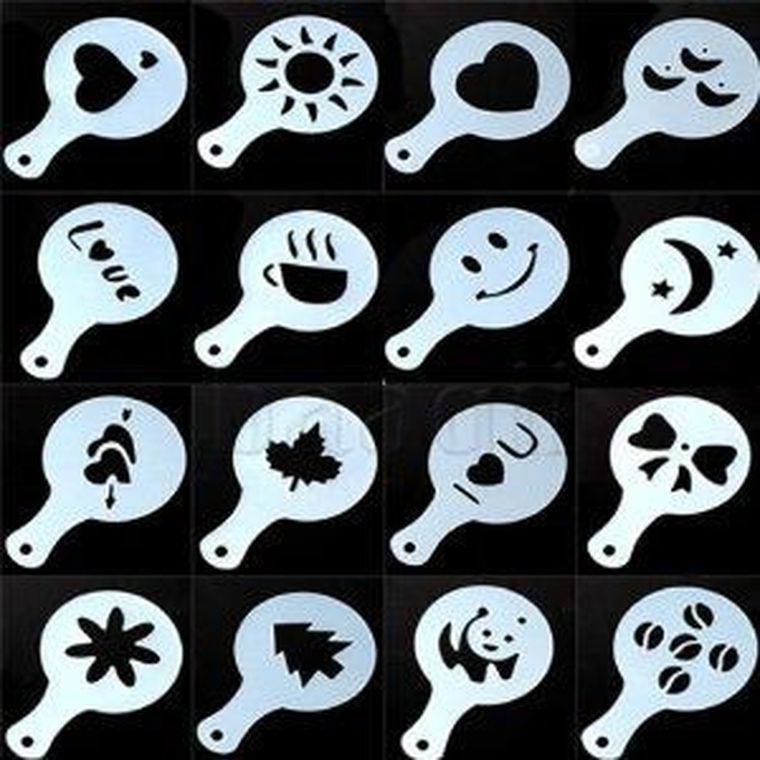 Szablony do kaw, 16 szt.