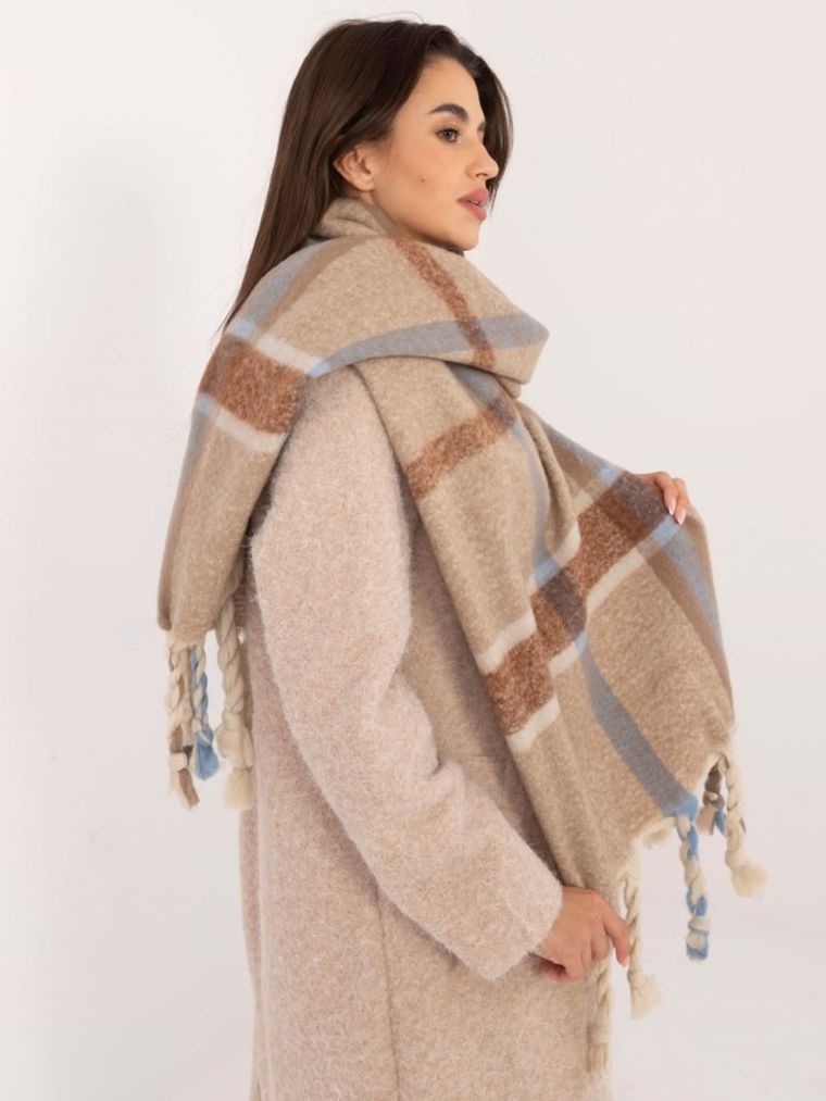 Szalik damski, beżowy, Italy Moda