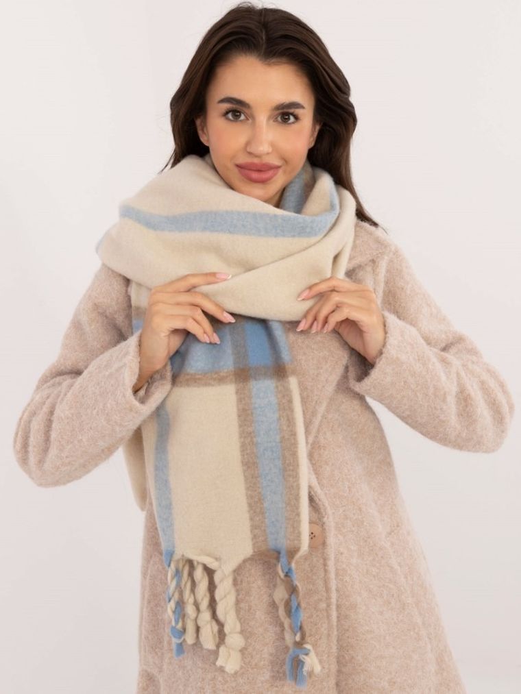 Szalik damski, beżowy, Italy Moda