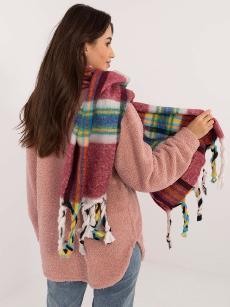 Szalik damski, bordowy, Italy Moda