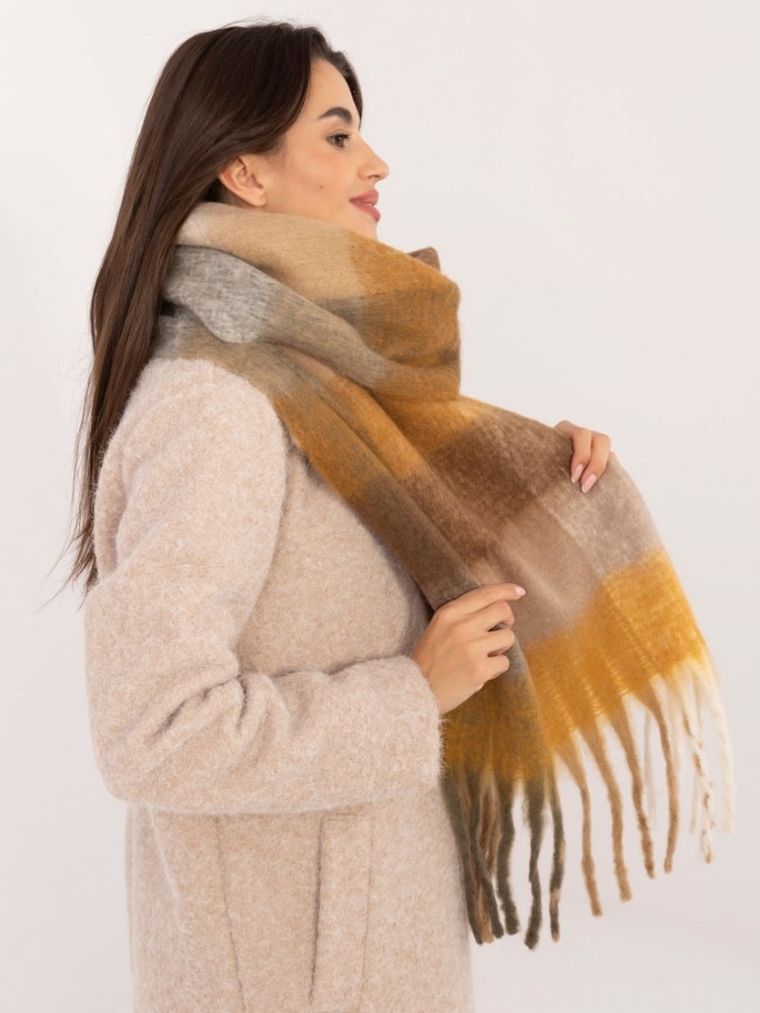 Szalik damski, brązowy, Italy Moda