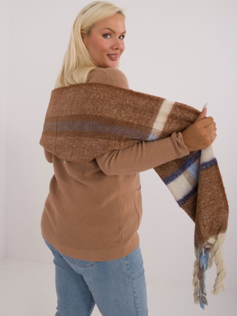 Szalik damski, brązowy, Italy Moda