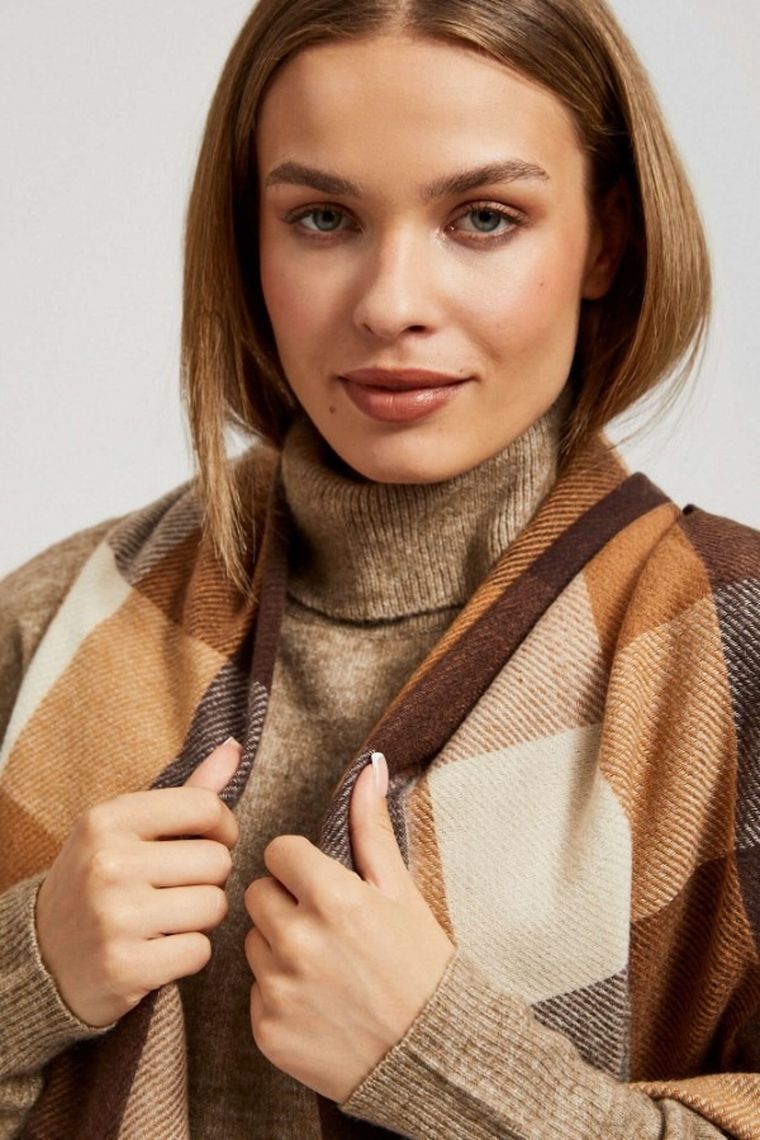 Szalik damski, brązowy, Moodo