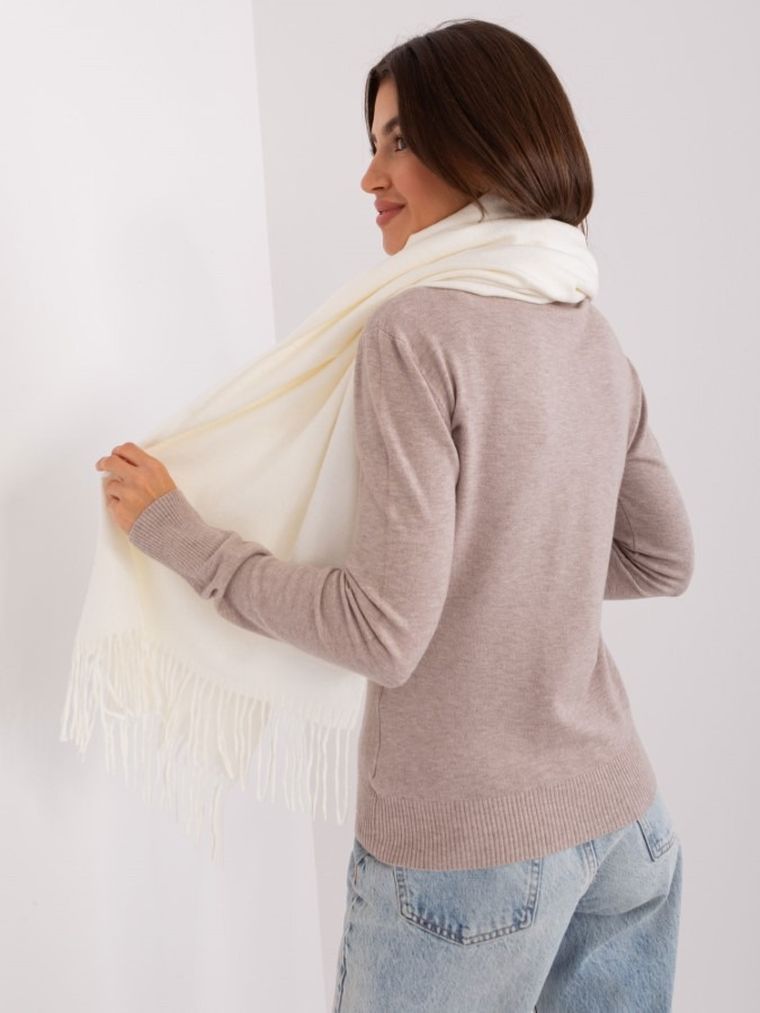 Szalik damski, ecru, Italy Moda