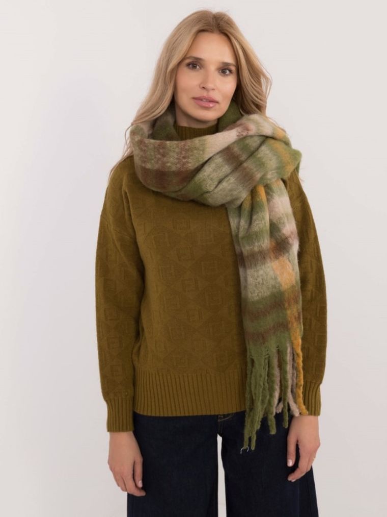 Szalik damski, khaki, Italy Moda