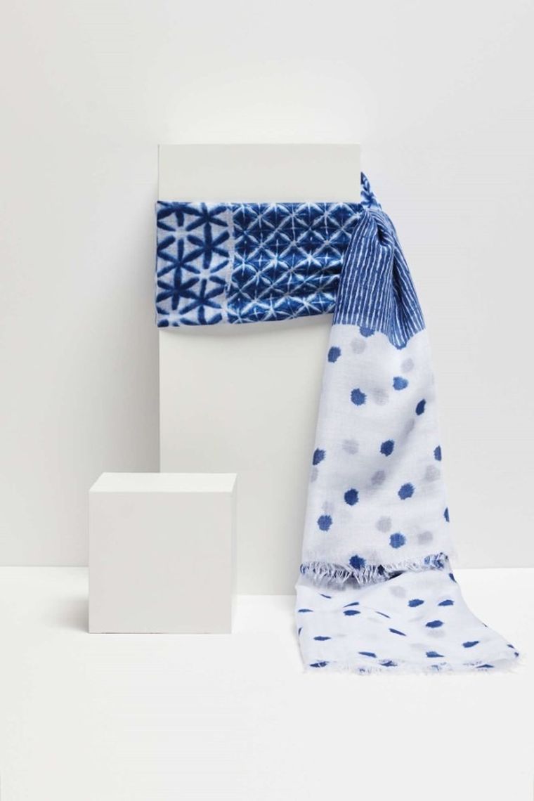 Szalik damski, niebieski, Moodo