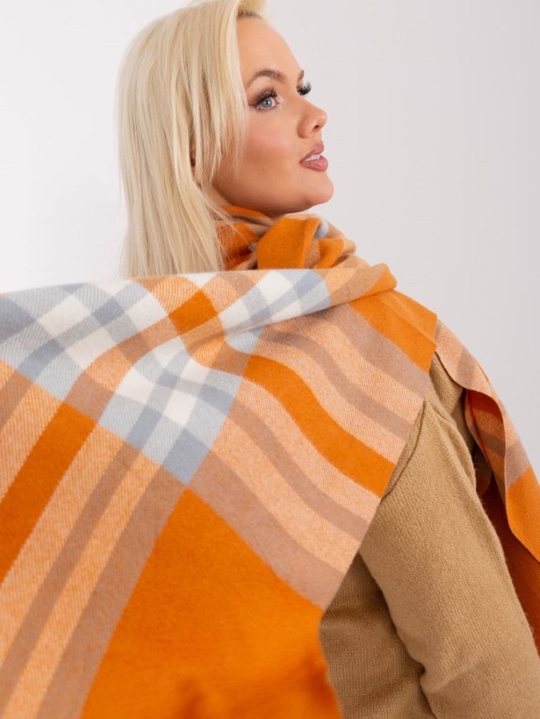 Szalik damski, pomarańczowy, Italy Moda