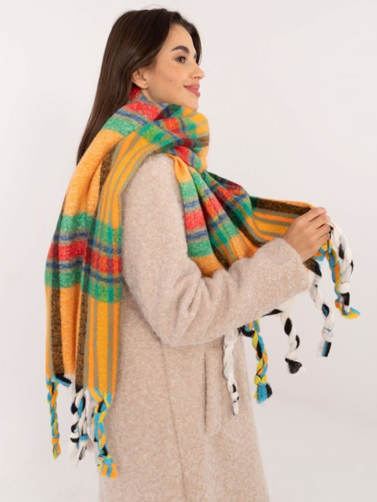 Szalik damski, pomarańczowy, Italy Moda