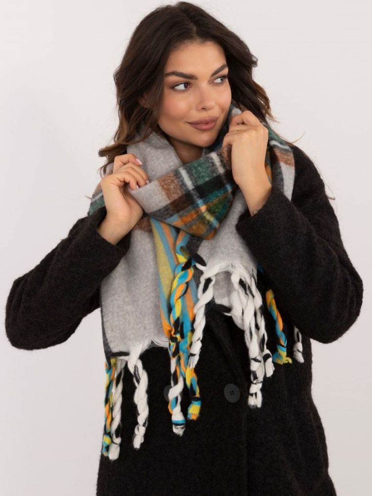 Szalik damski, szary, Italy Moda