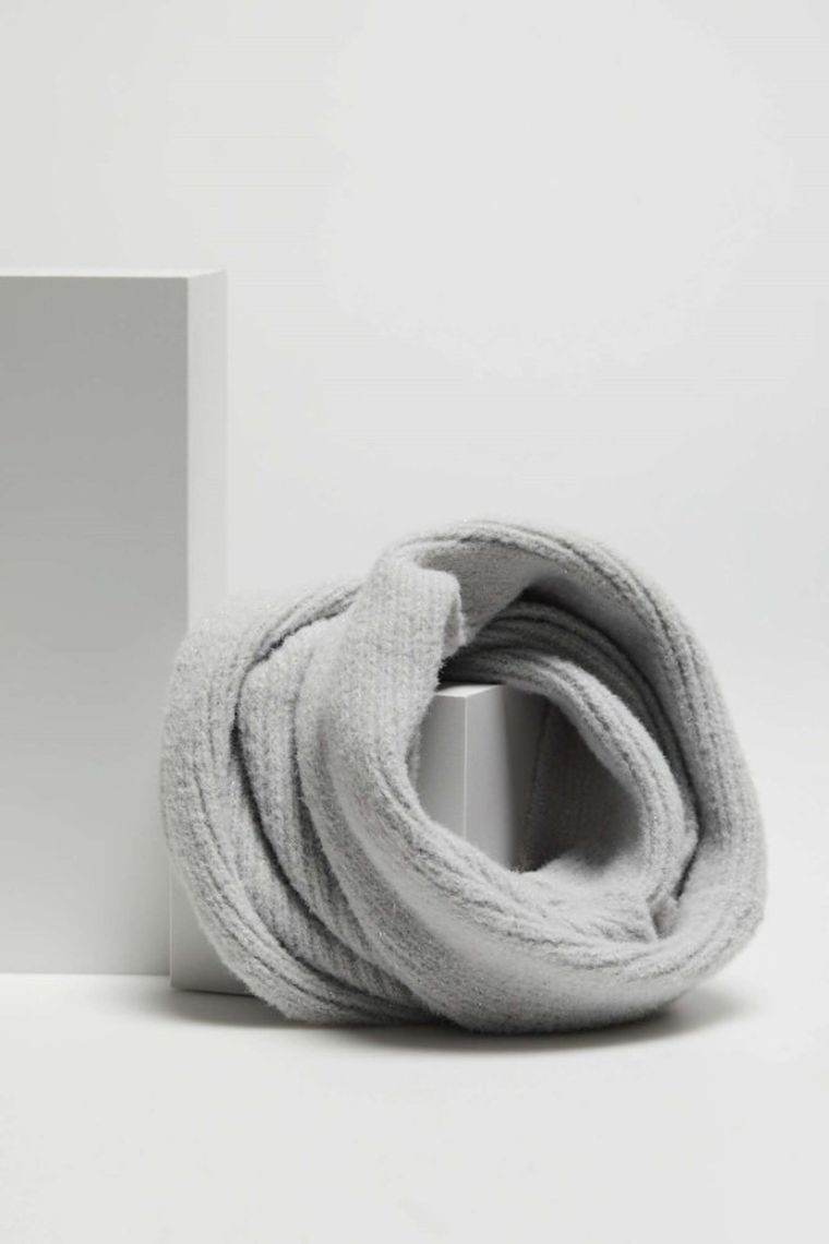 Szalik damski, szary, Moodo