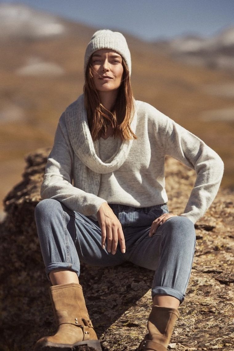 Szalik damski, szary, Moodo