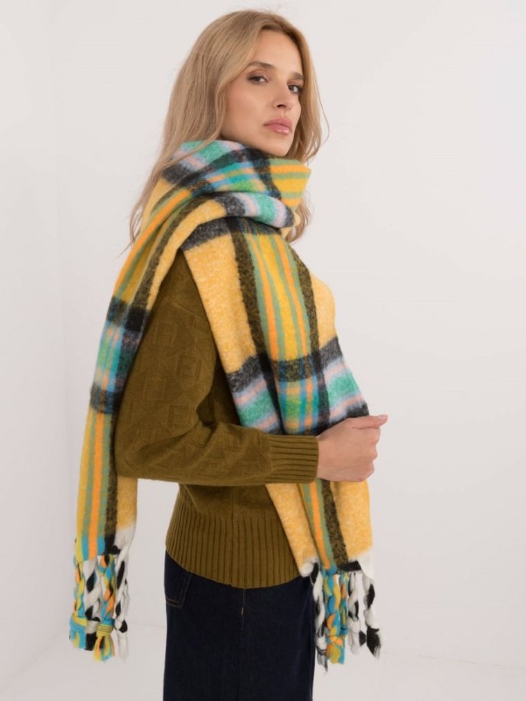 Szalik damski, żółty, Italy Moda