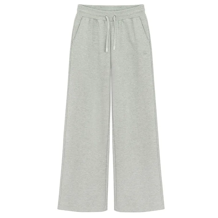 Szare spodnie dresowe z szeroką nogawką wide oversize NOWEAR