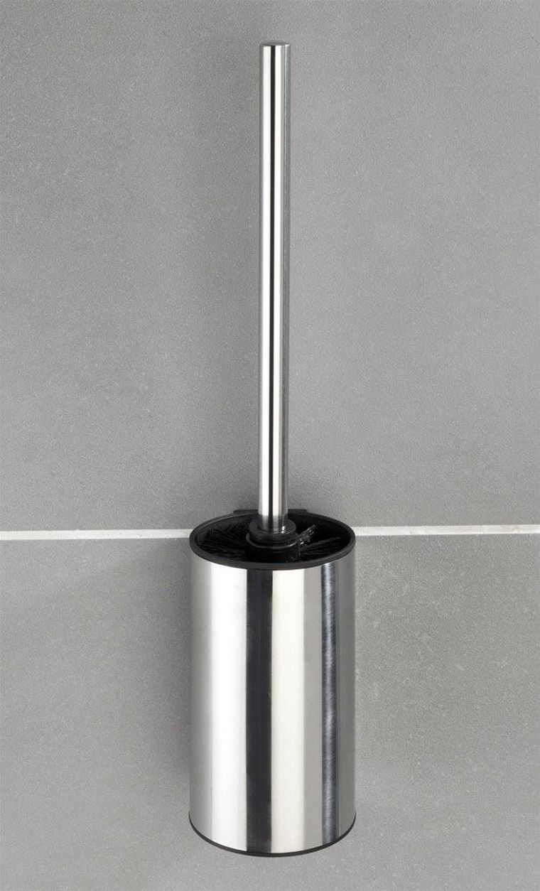 Szczotka do WC, z pojemnikiem ze stali chromowanej, Detroit