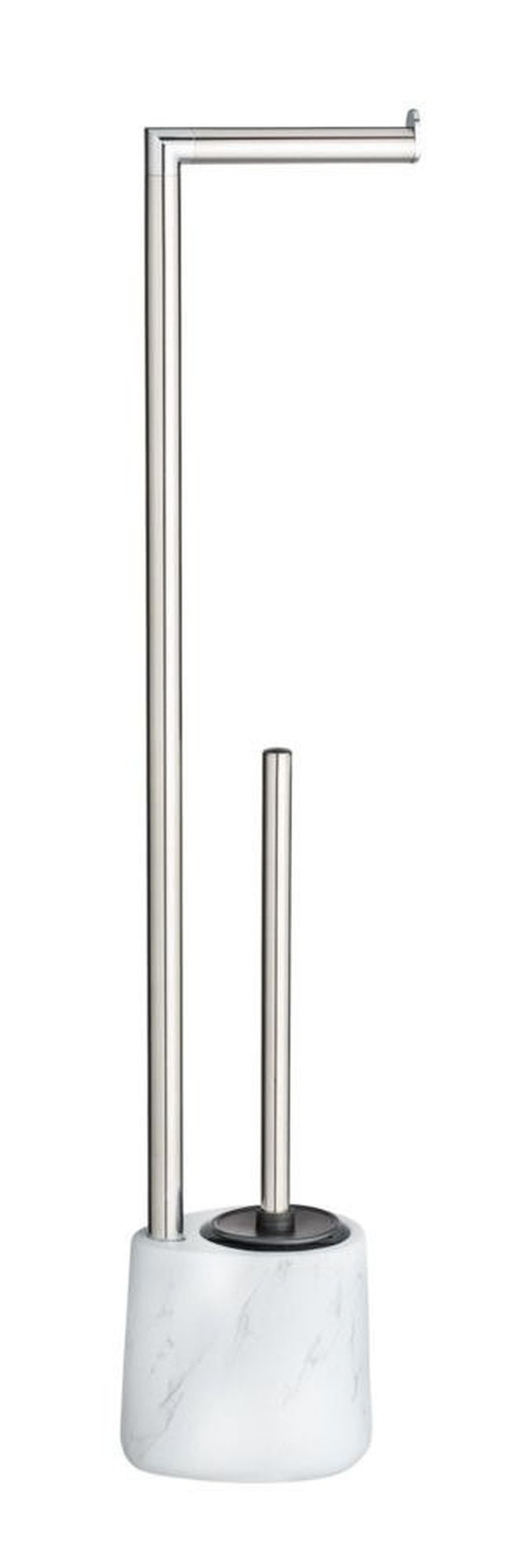 Szczotka do WC, z uchwytem na papier, Adrada, biały