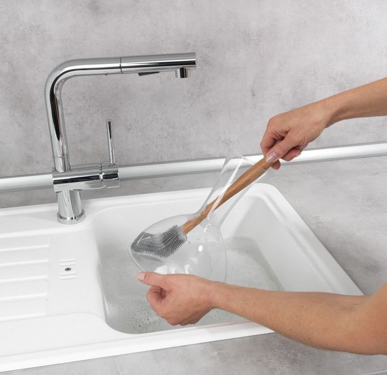 Szczotka do zmywania, silikonowa, szara