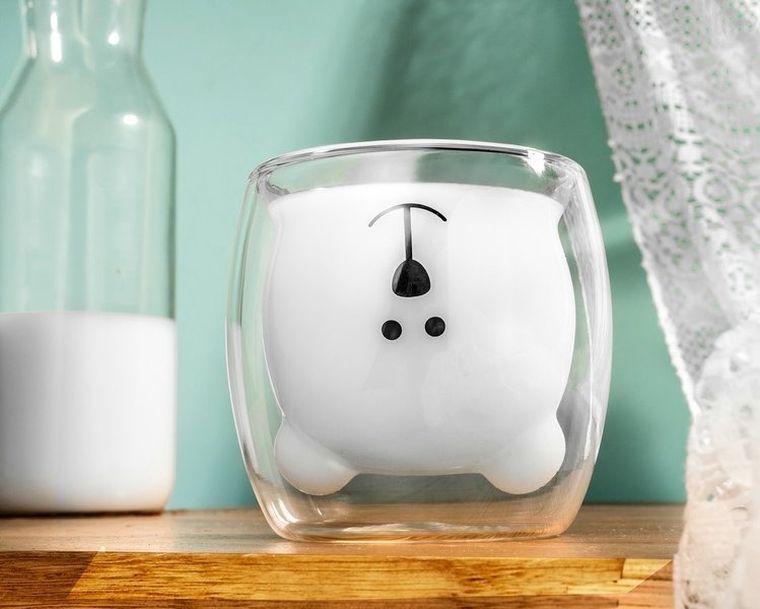 Szklanka z podwójnym dnem, miś