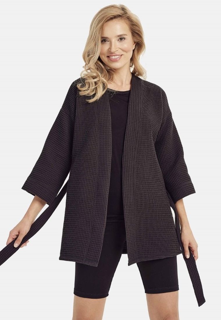 Szlafrok damski, kimono, czarny, Taro