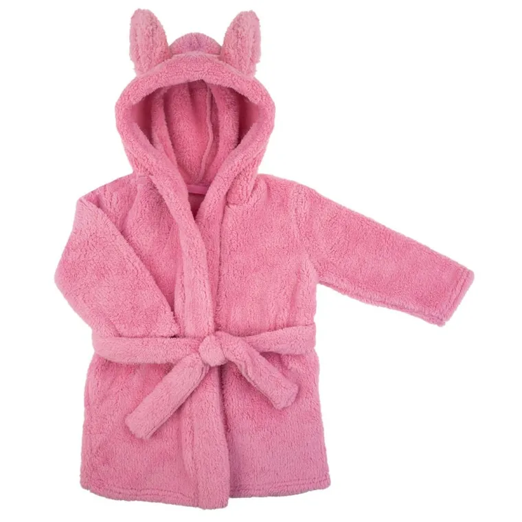 Szlafrok dziewczęcy, różowy, wiązany, Nicol