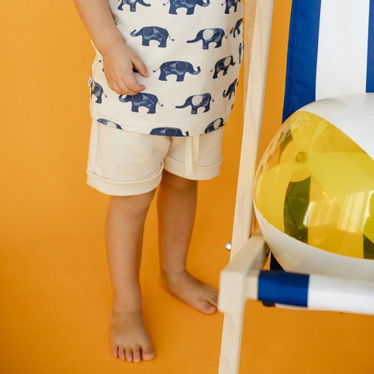 Szorty chłopięce, ecru, Eevi