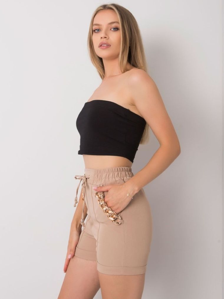 Szorty damskie, beżowe, Italy Moda