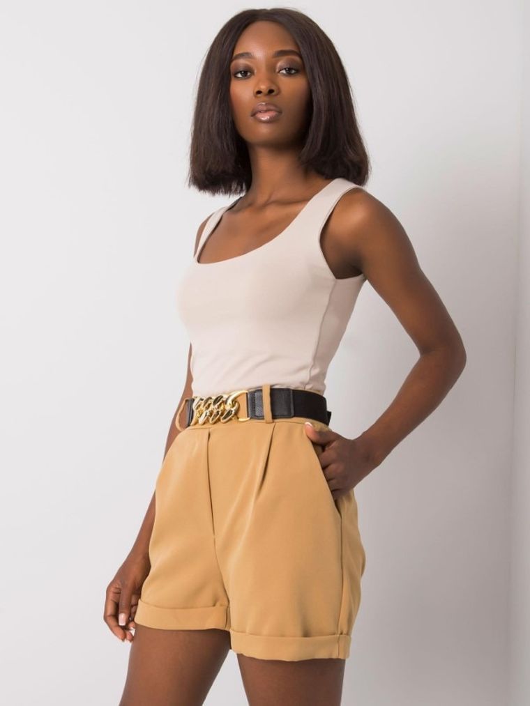 Szorty damskie, beżowe, Italy Moda