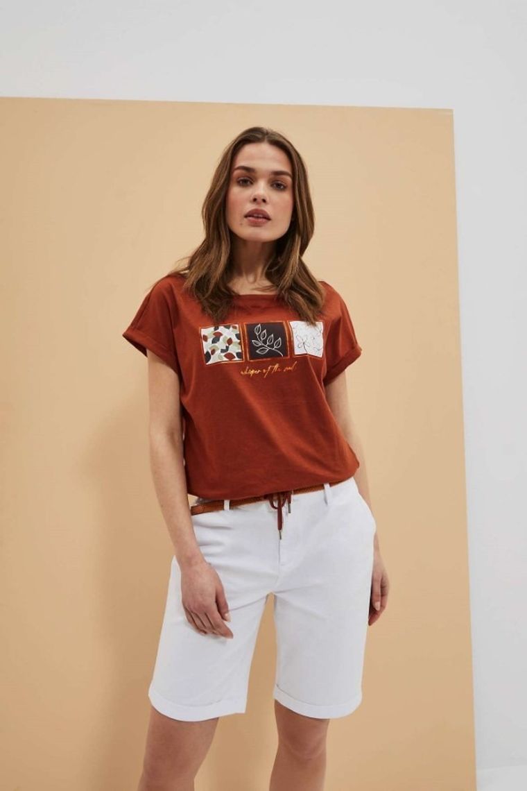 Szorty damskie, białe, Moodo