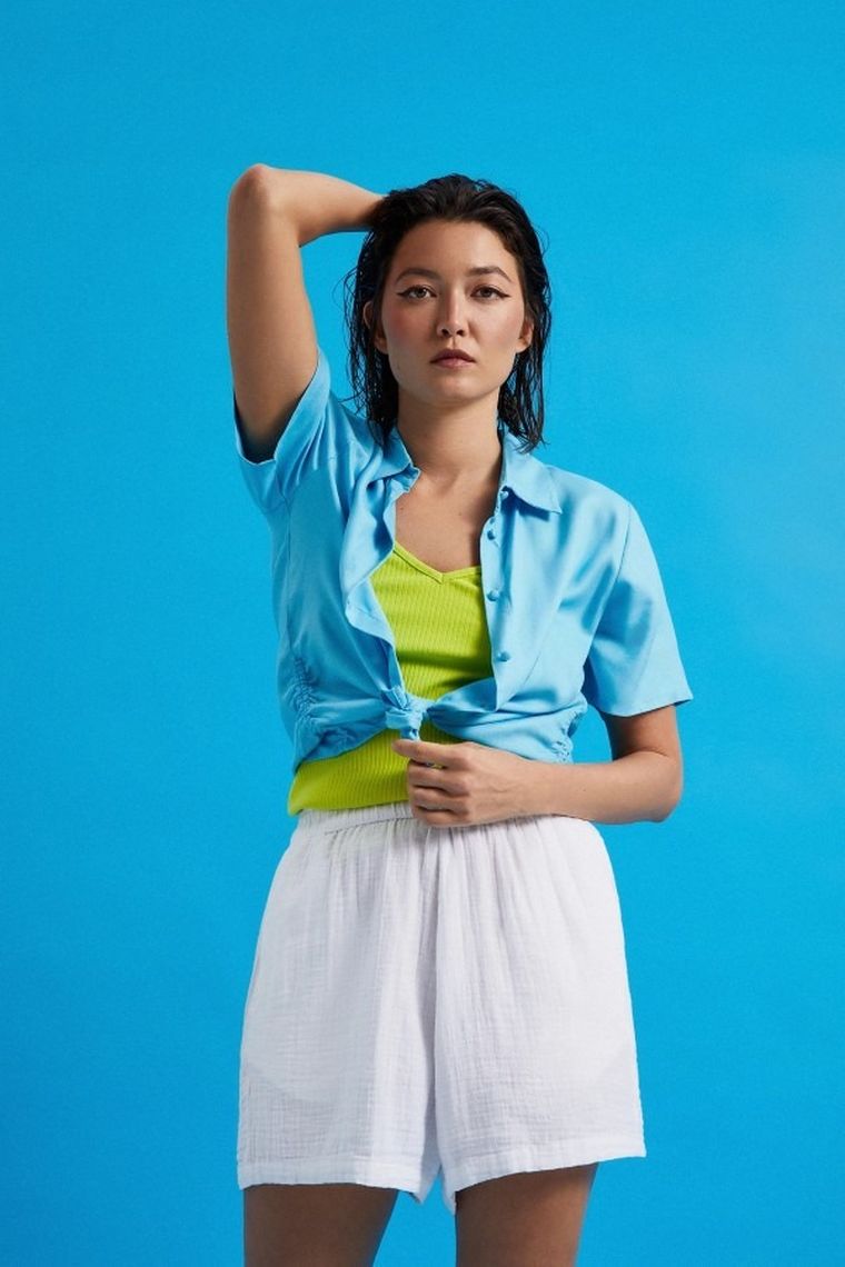 Szorty damskie, białe, Moodo