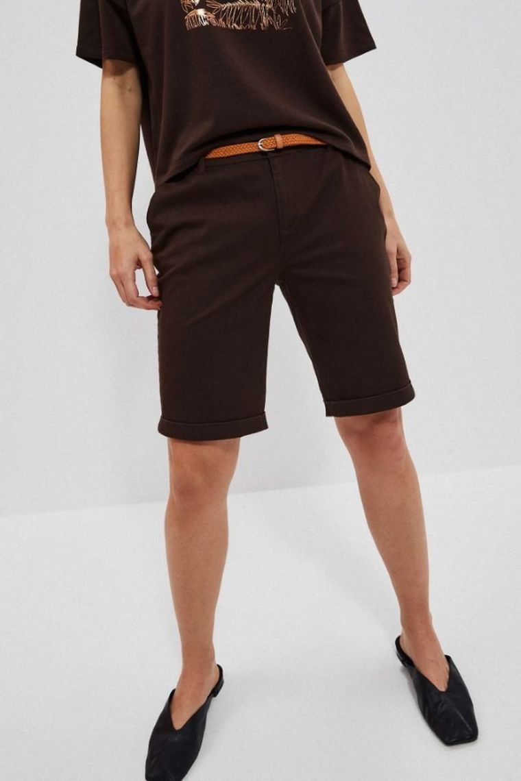 Szorty damskie, brązowe, Moodo