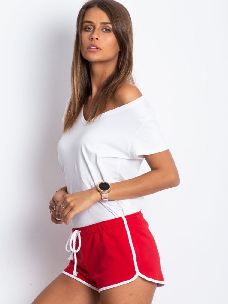 Szorty damskie, czerwone, Basic Feel Good