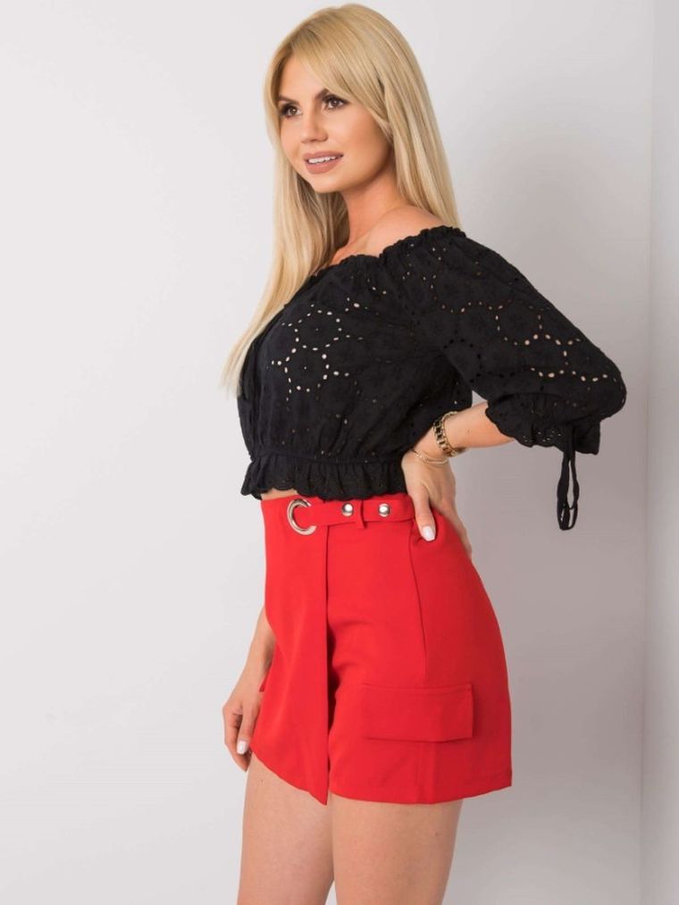 Szorty damskie, czerwone, Italy Moda