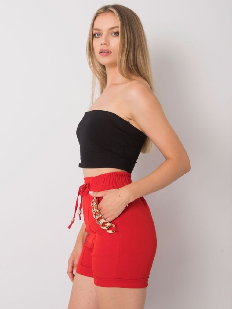 Szorty damskie, czerwone, Italy Moda