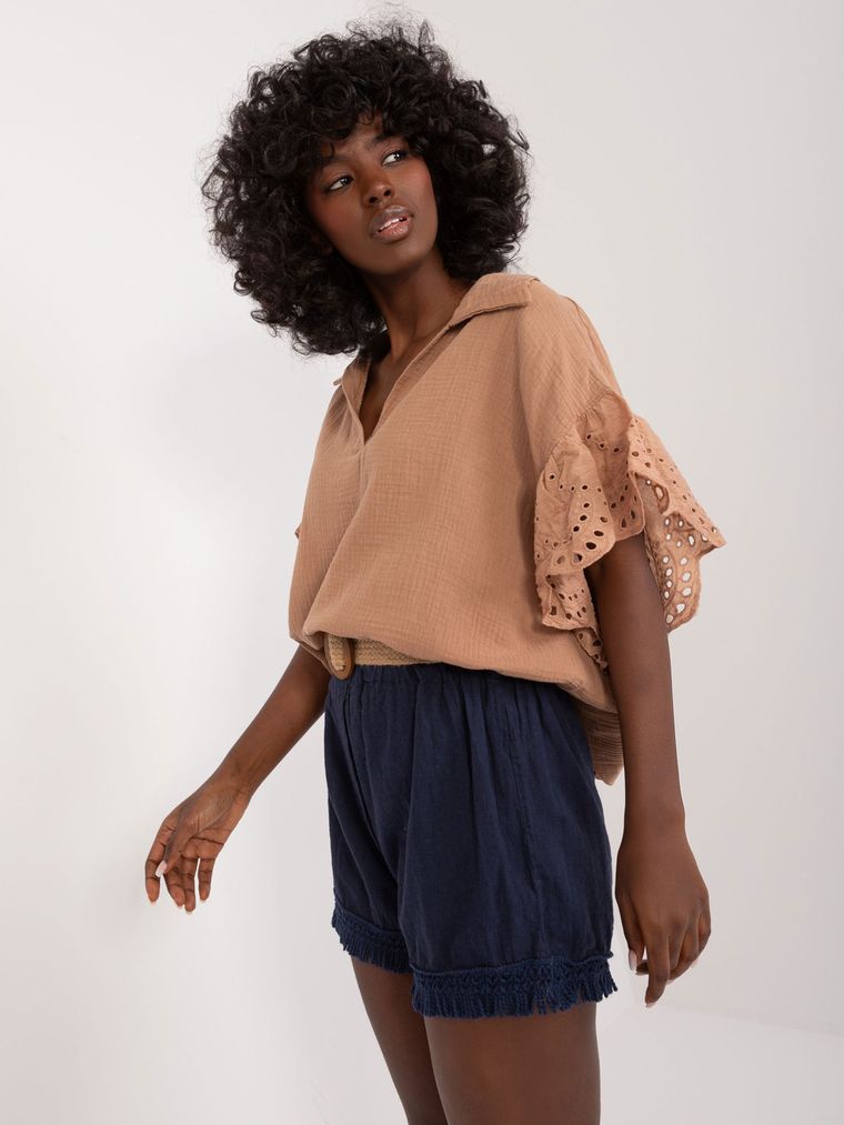Szorty damskie, granatowe, Italy Moda