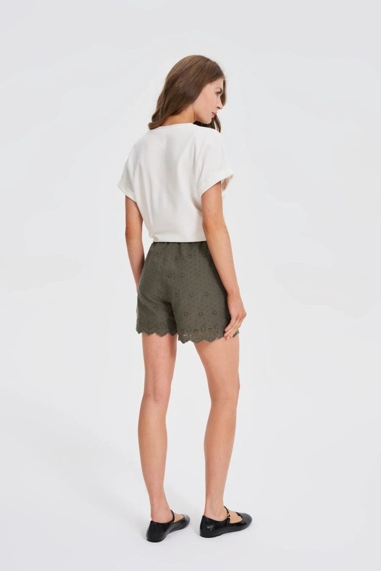 Szorty damskie, khaki, Moodo