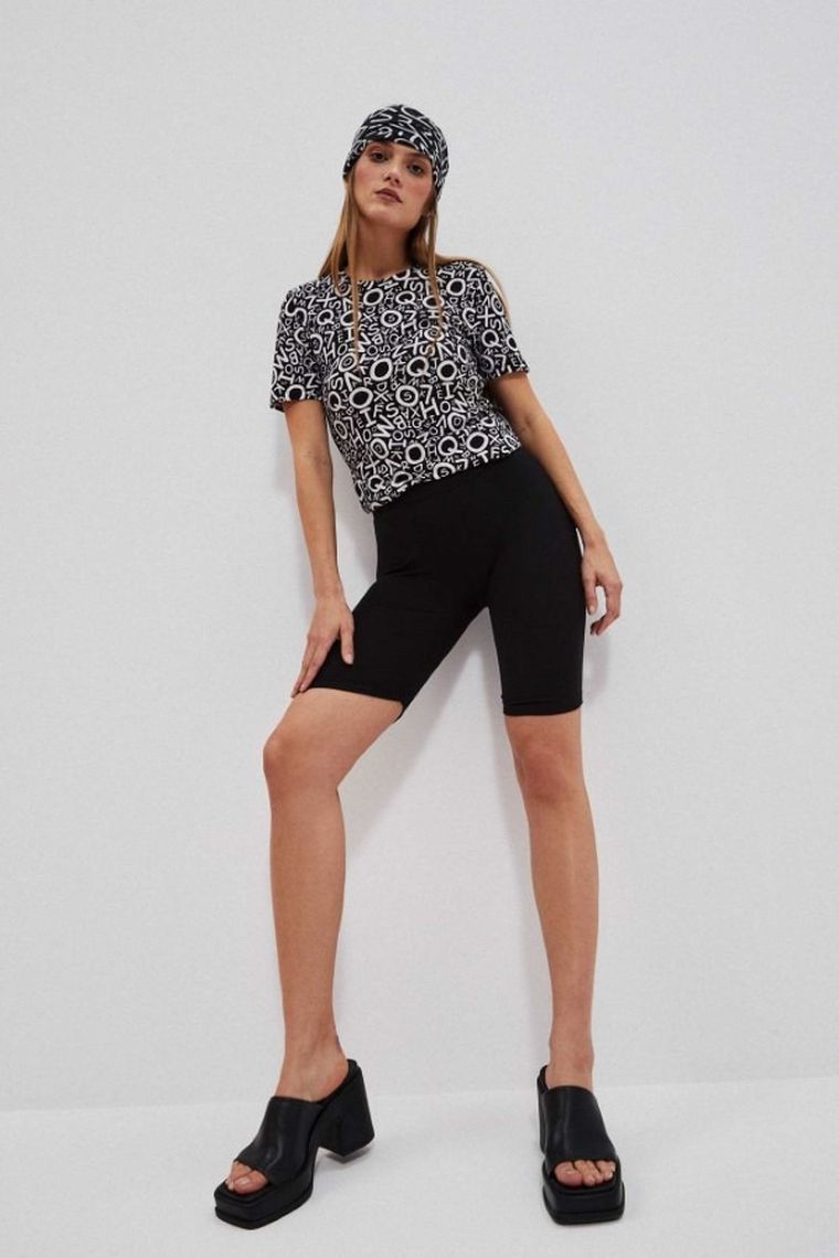 Szorty damskie, kolarki, czarne, Moodo