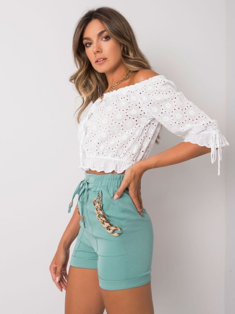 Szorty damskie, niebieskie, Italy Moda