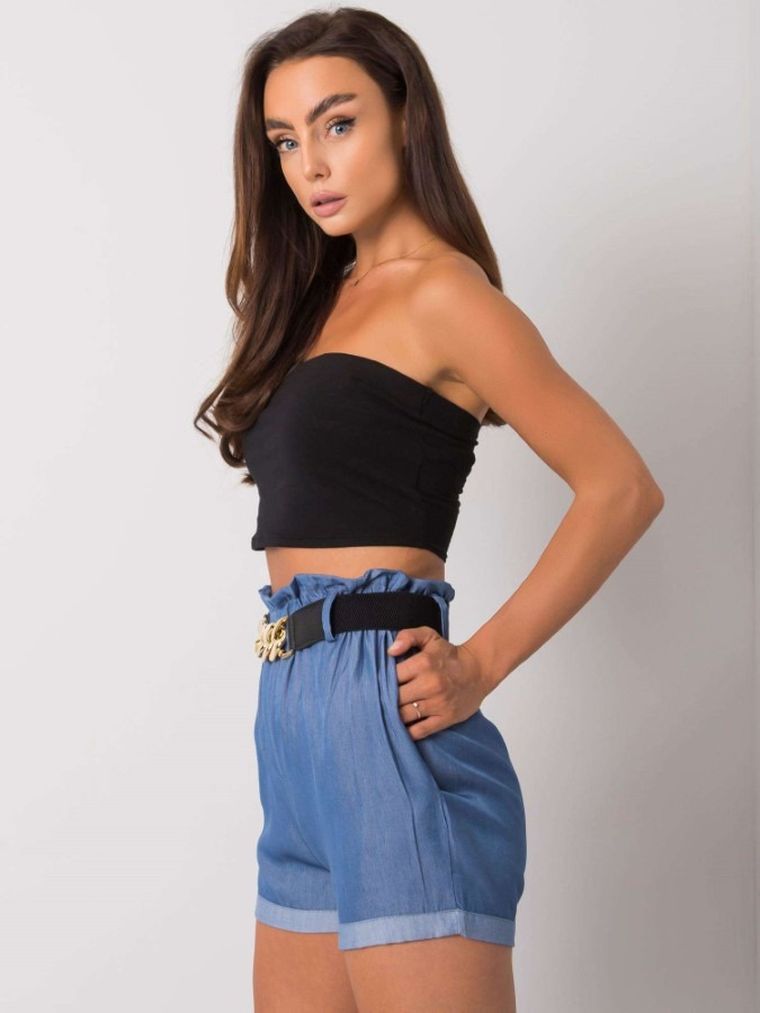 Szorty damskie, niebieskie, Italy Moda