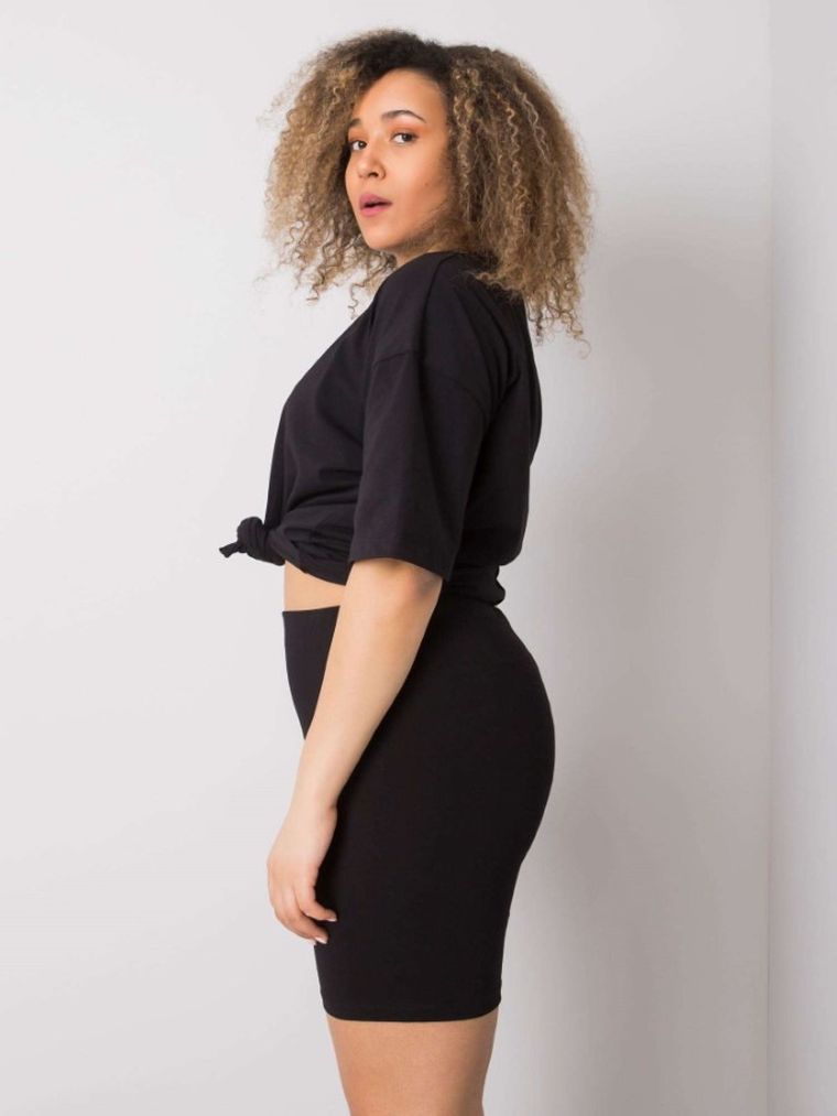 Szorty damskie, plus size, czarne, Basic Feel Good